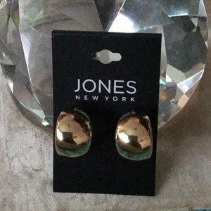 JONES NEW YORK goldtone chubby hoop earrings